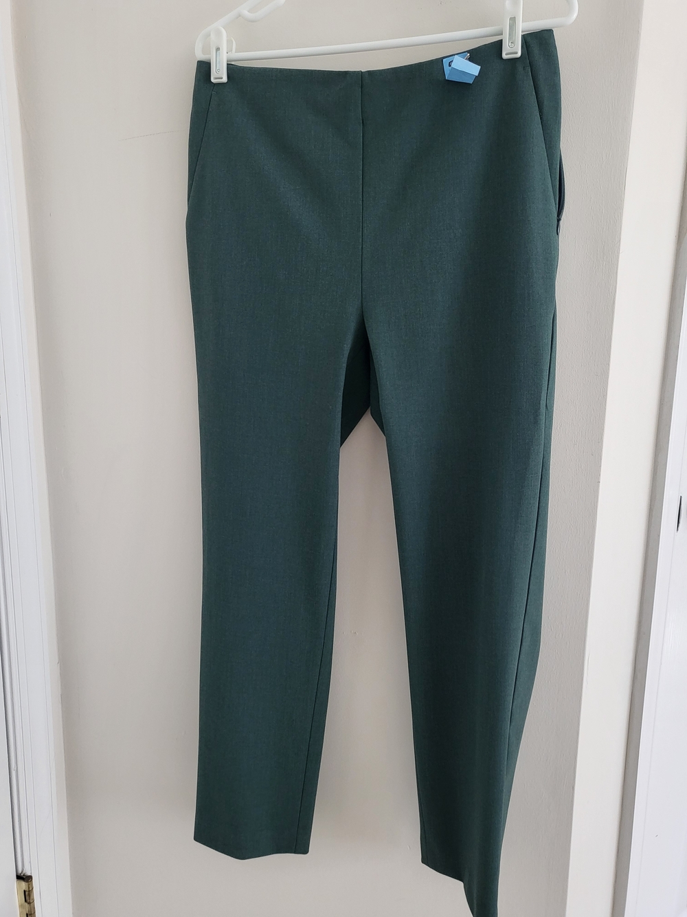 Ann Taylor Forest Green Straight-Leg Trousers
